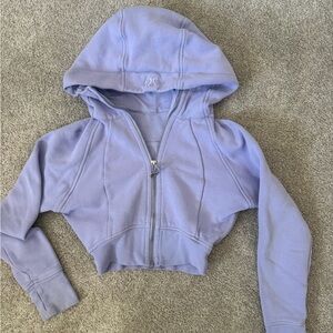 Lululemon, Cropped Purple Scuba Hoodie, size 0